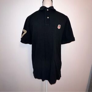 Polo Jeans Company Ralph Lauren Polo Shirt Adult Size  Large Black Rugby Mens
